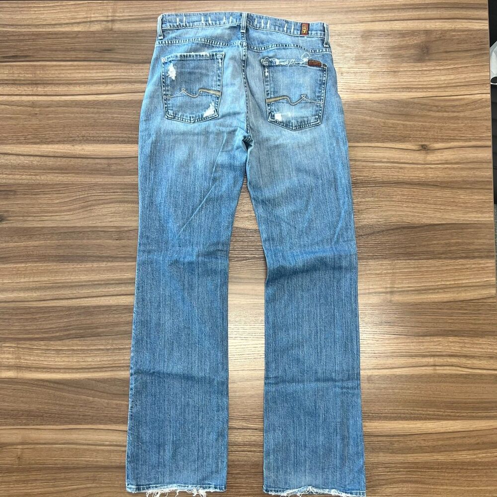 VTG Y2K 7FAM 7 for All Mankind Bootcut Jeans Womens 32x33.5 Distressed Mid-Rise